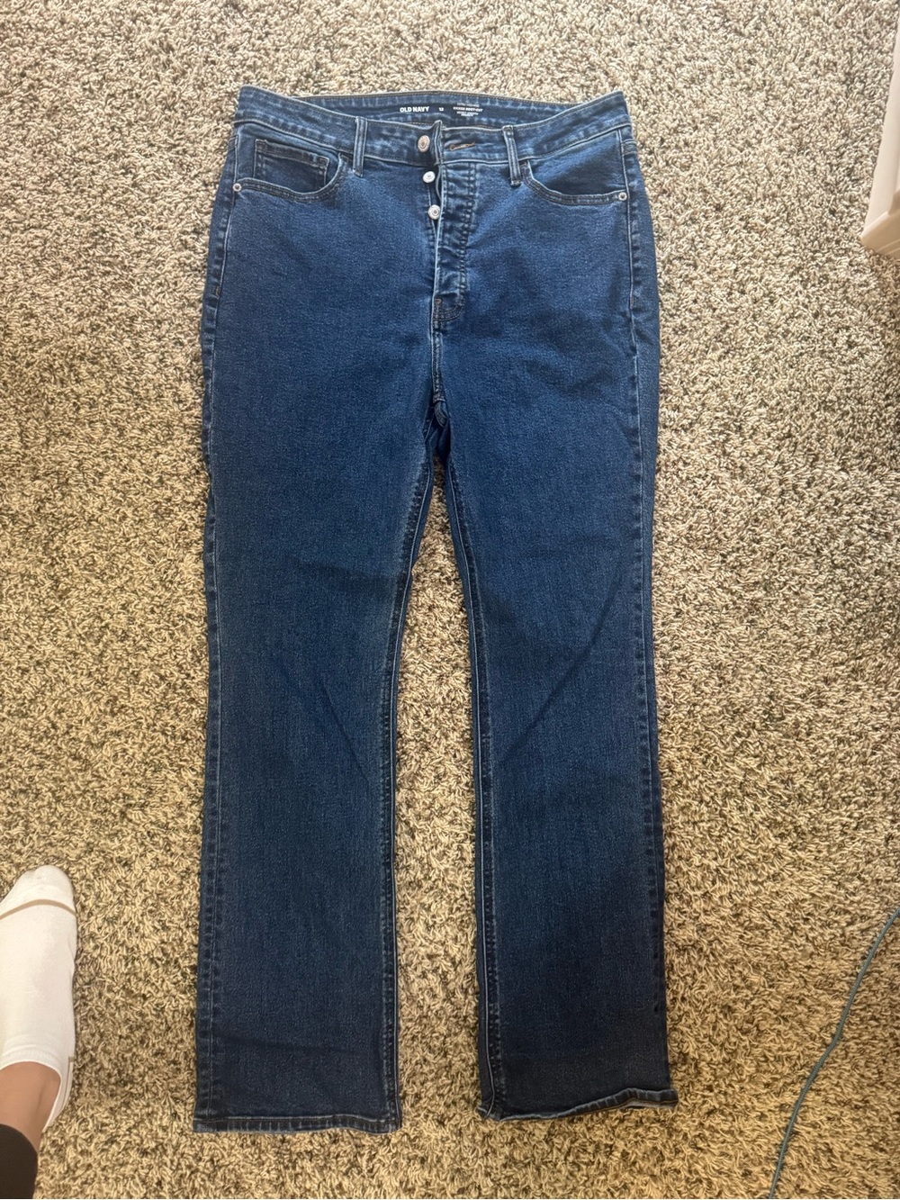 Old Navy Dark Blue Straight-Leg Women's Jeans high waisted